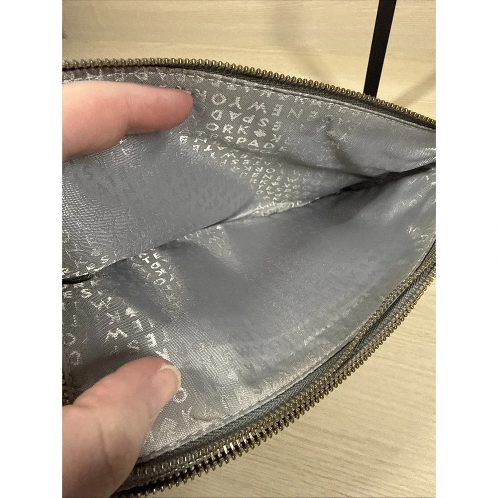 Kate Spade Double Zip, Double Sided Clutch All-In-One Removable Wrist Strap GREY